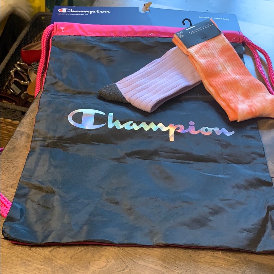 Brand New Champion Back Pack 2 Pairs Of Socks